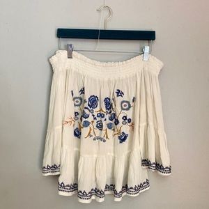 Off Shoulder Embroidered Blouse